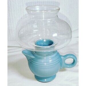 Fiesta Ware Periwinkle Blue Teapot Shaped Candle Holder, Rare Homer Laughlin